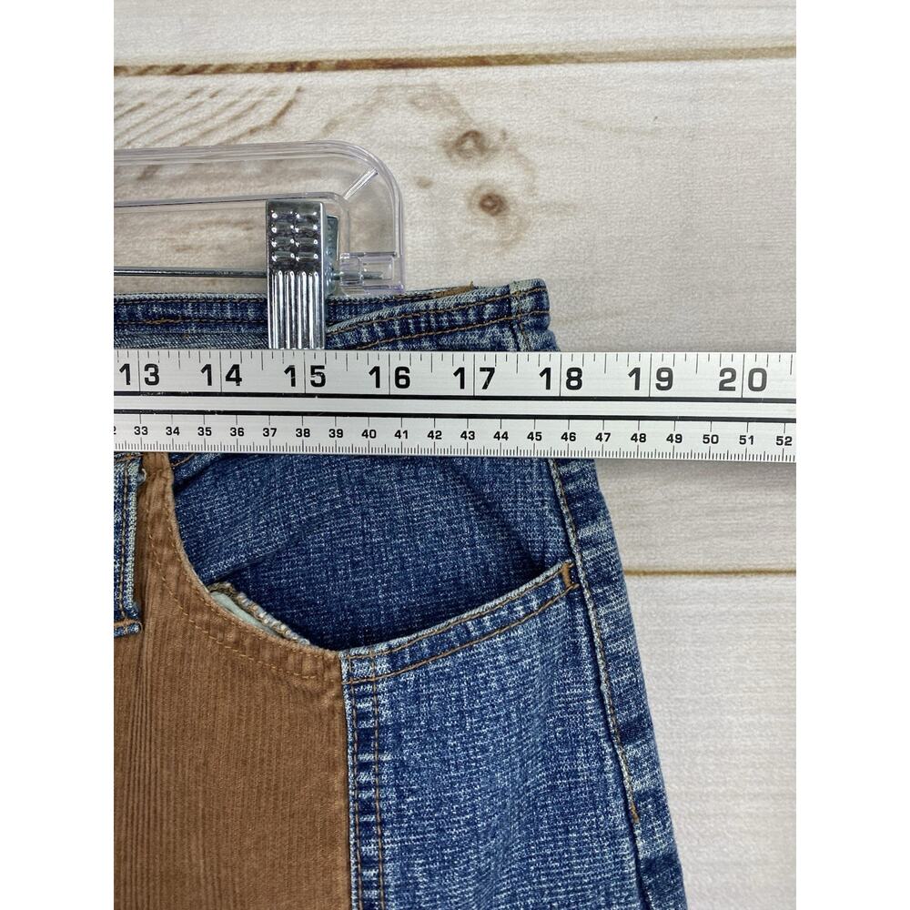 Vtg The Blues Womens Jeans Sz 16 Blue Denim & Corduroy Wide Leg High Rise Retro - Picture 4 of 9